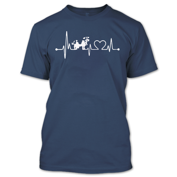 A black t-shirt with the shopify logo