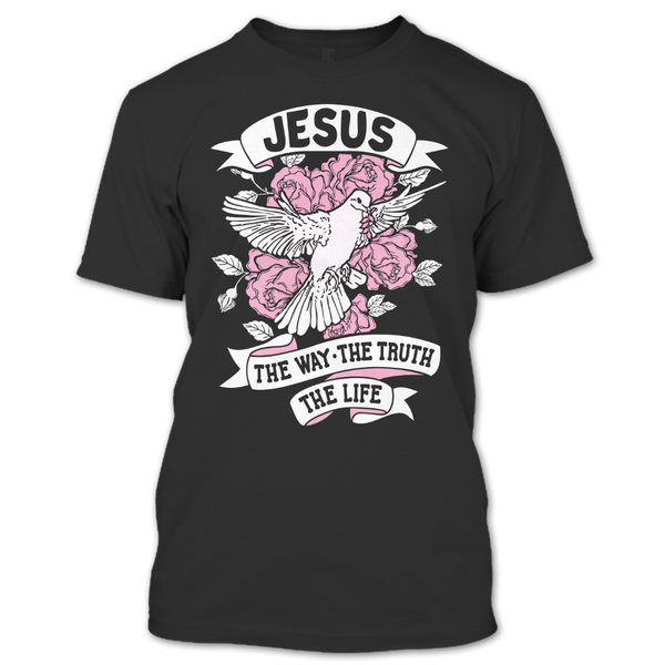 A black t-shirt with the shopify logo