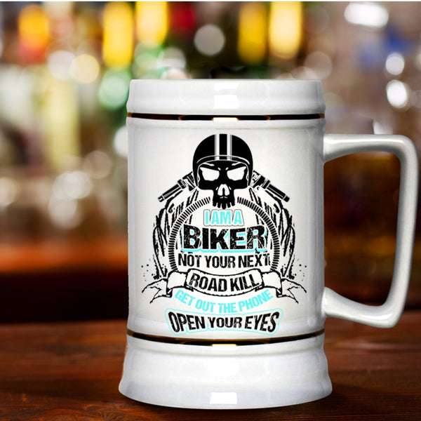 Awesome Gift For Biker Beer Stein 22oz, I Am A Biker Beer Mug