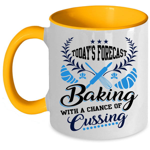 Funny Gift For Baker Coffee Mug, Today's Forecast Baking Accent Mug