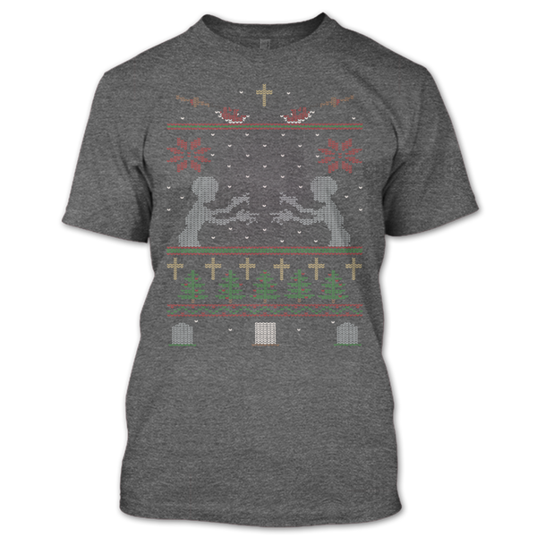 A black t-shirt with the shopify logo