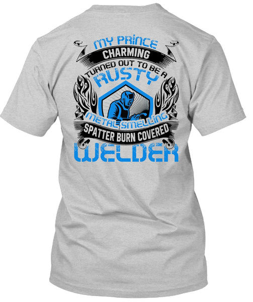 Spatter Burn Covered Welder T Shirt, Metal Smelling T Shirt