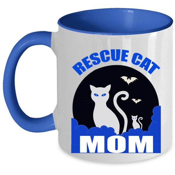 Best Gift For Mom Coffee Mug, Rescue Cat Mom Accent Mug