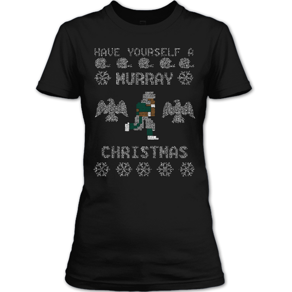 A black t-shirt with the shopify logo