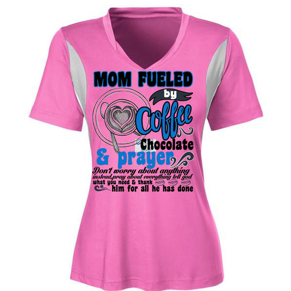 Mom Fueled By Coffee Chocolate T Shirt, I Love Coffee T Shirt, Awesome T-Shirts