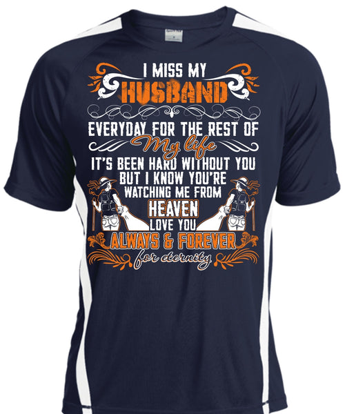 I Miss My Husband T Shirt, Watching Me From Heaven T Shirt, Cool Shirt