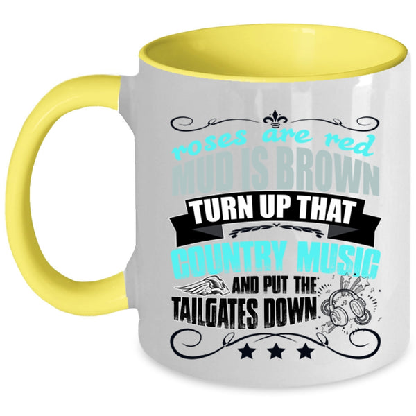 Country Music Coffee Mug, Roses Are Red Mud Is Brown Accent Mug