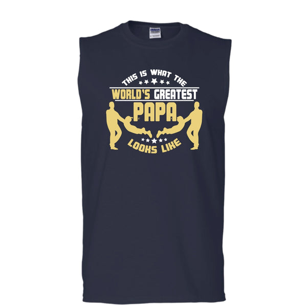 This Is What The World's Greatest Papa T Shirt, Greatest Papa T Shirt, Cool T Shirt (Men's Cotton Sleeveless)