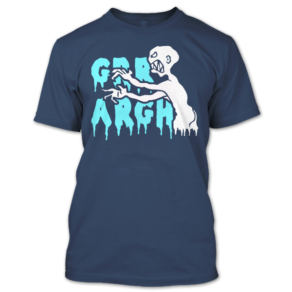 A black t-shirt with the shopify logo