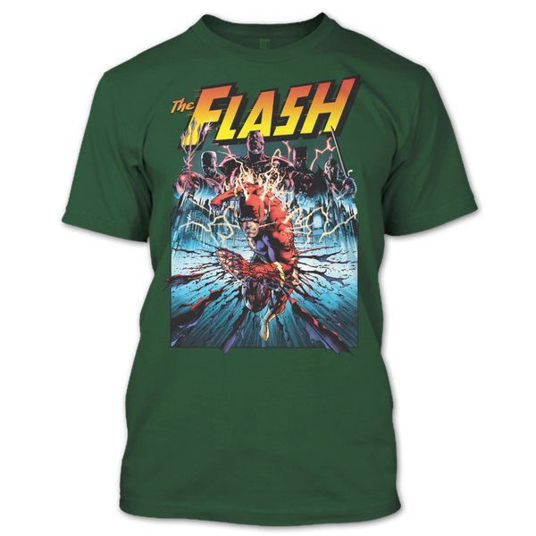 A black t-shirt with the shopify logo