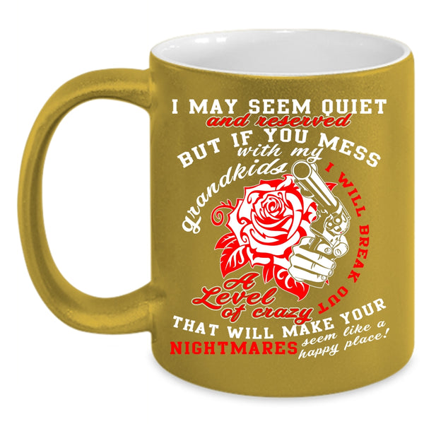 Don't Mess With My Grandkids Coffee Mug, Cool Gift For Dad Coffee Cup