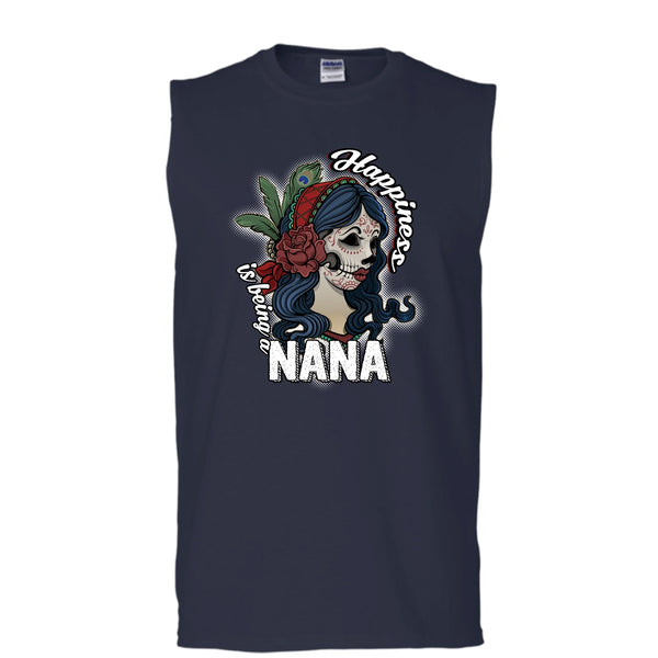 Happiness Is Being A Nana T Shirt, Coolest Nana Tank Top (Men's Cotton Sleeveless)