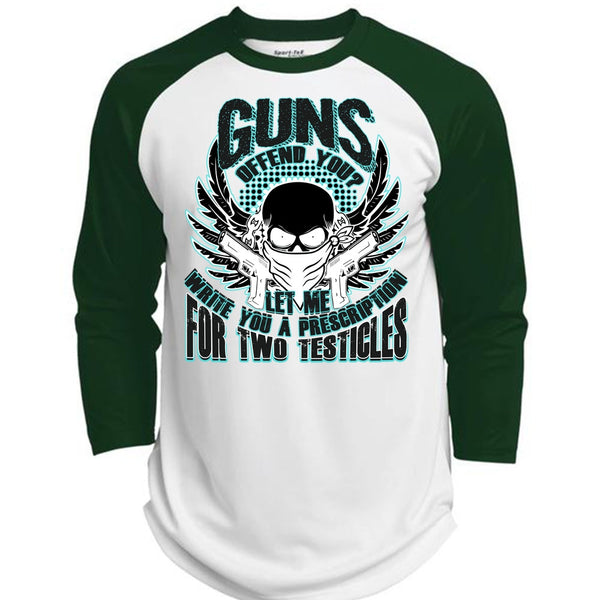 Guns Offend You T Shirt, I Love Veteran T Shirt, Awesome T-Shirts  (Polyester Game Baseball Jersey)