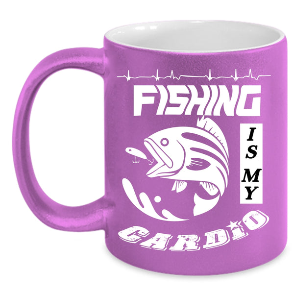 Fishing Is My Cardio Coffee Mug, Awesome Fisher Coffee Cup