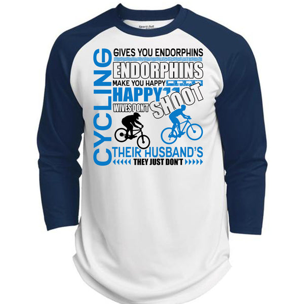 Cycling Gives You Endorphins T Shirt, I Love Biking T Shirt, Awesome T-Shirts  (Polyester Game Baseball Jersey)