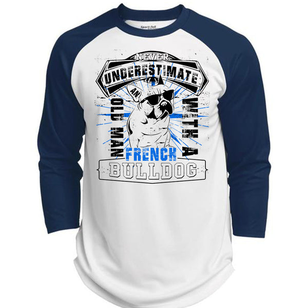 Never Underestimate An Old Man With A French Bulldog T Shirt, I Love My Wife T Shirt, Awesome T-Shirts  (Polyester Game Baseball Jersey)