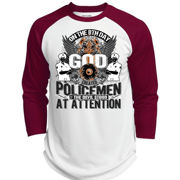 God Created Policemen T Shirt, Being A Police T Shirt, Awesome T-Shirts  (Polyester Game Baseball Jersey)