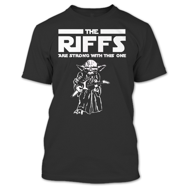 A black t-shirt with the shopify logo