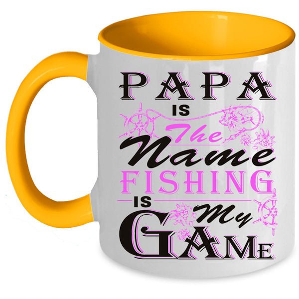 Fishing Is My Game Coffee Mug, Papa Is The Name Accent Mug