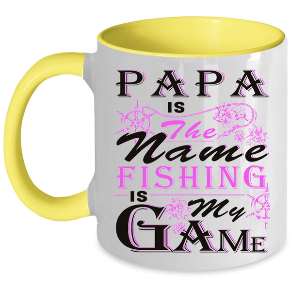 Fishing Is My Game Coffee Mug, Papa Is The Name Accent Mug