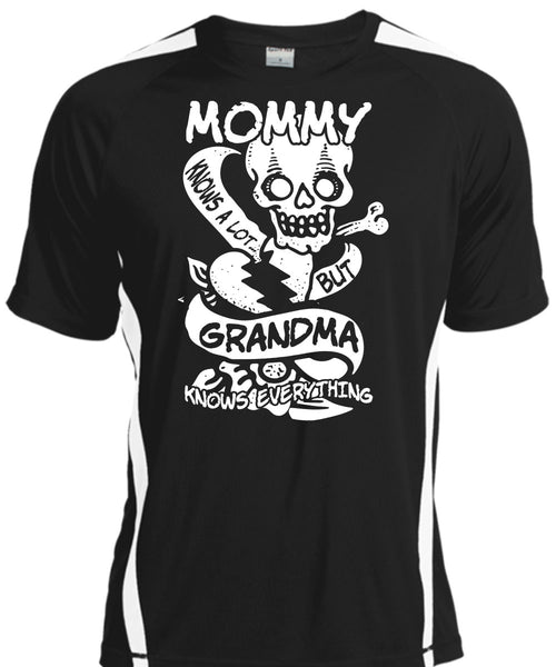 A black t-shirt with the shopify logo