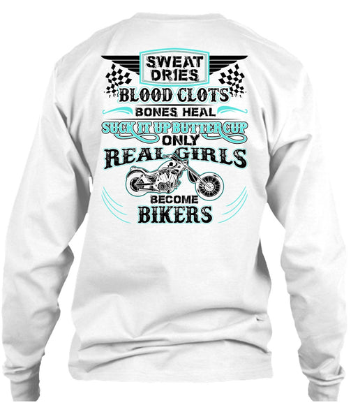 Real Girls Become Bikers T Shirt, I Love Biking T Shirt