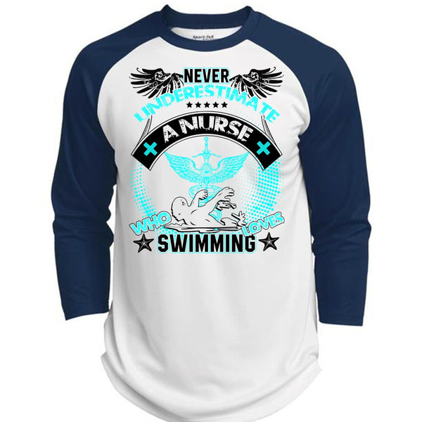 Nurse Who Loves Swimming T Shirt, I Love Swimming T Shirt, Awesome T-Shirts  (Polyester Game Baseball Jersey)