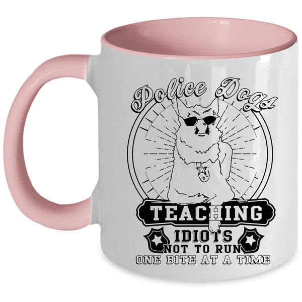Cool Dogs Coffee Mug, Police Dogs Teaching Accent Mug