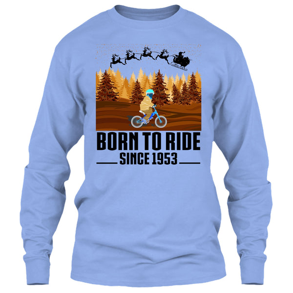 Born To Ride Since 1953 T Shirt, Biker Merry Christmas T Shirt