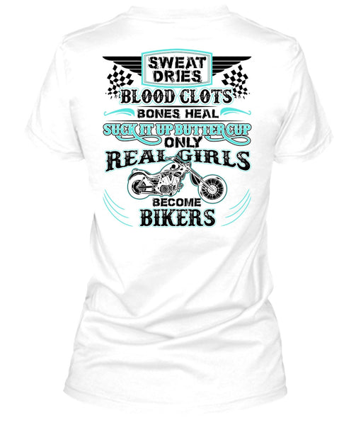 Real Girls Become Bikers T Shirt, I Love Biking T Shirt