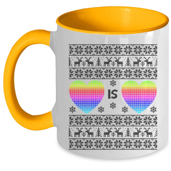 Christmas Gift For Couple Coffee Mug, Heart Is Heart Accent Mug