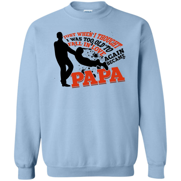 Coolest Papa Eve T Shirt, I Was Too Old To Fall In Love Again Sweatshirt