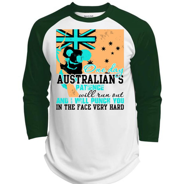 On Day Australian's Patience T Shirt, I Love Veteran T Shirt, Awesome T-Shirts  (Polyester Game Baseball Jersey)
