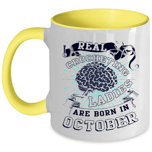 Born In October Coffee Mug, Real Crocheting Ladies Accent Mug