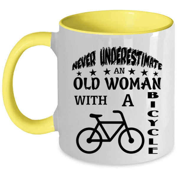 Awesome Grandmother Coffee Mug, An Old Woman With A Bicycle Accent Mug