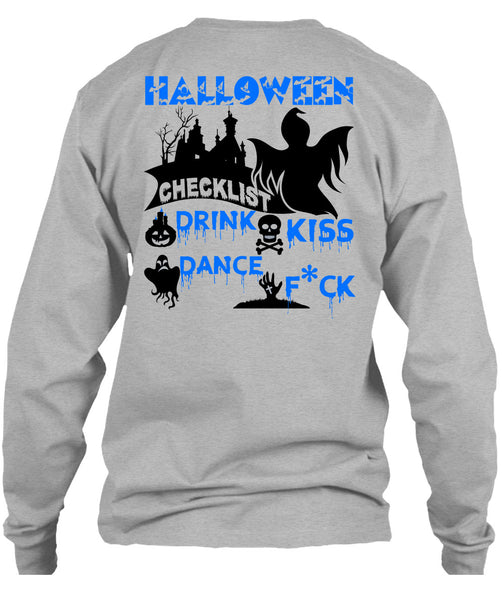 Halloween Checklist Drink Kiss Dance T Shirt, Wait For Halloween T Shirt