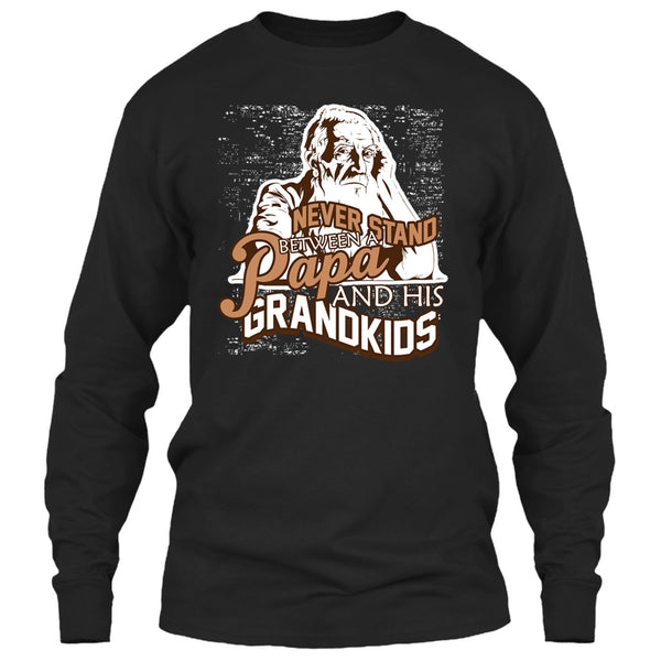 Never Stand Between T Shirt, A Papa And A His Grandkids T Shirt