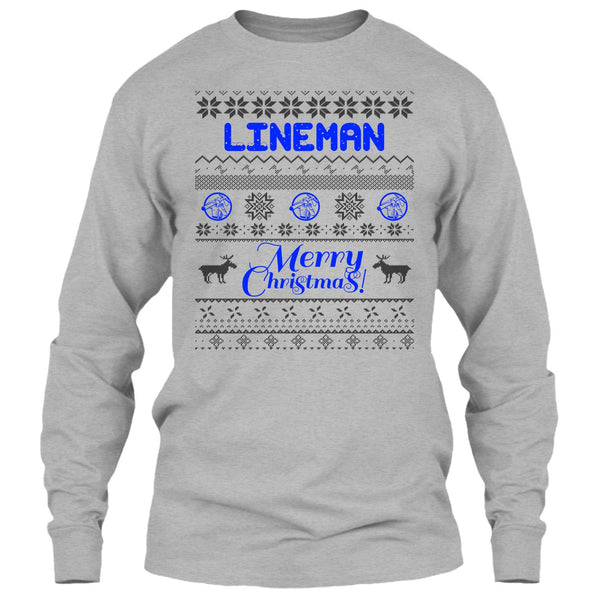 Lineman Merry Christmas T Shirt, Gift For Merry Christmas T Shirt