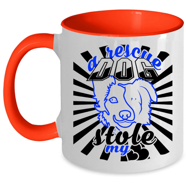 I Love Dogs Coffee Mug, A Rescue Dog Stole My Heart Accent Mug