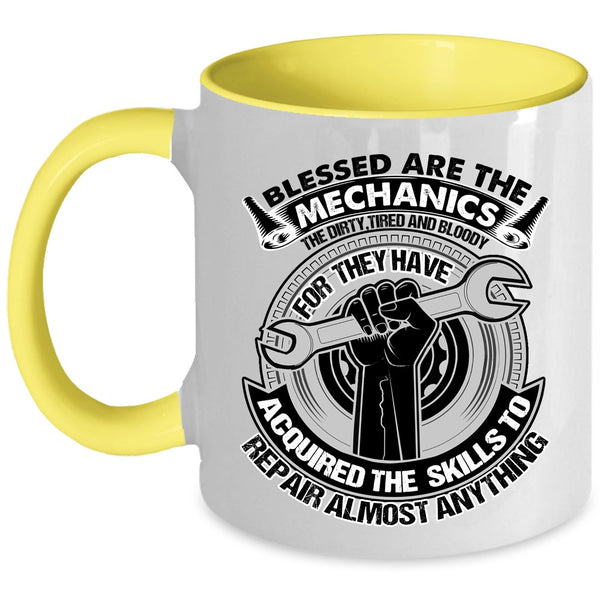 Awesome Mechanics Coffee Mug, Blessed Are The Mechanics Accent Mug