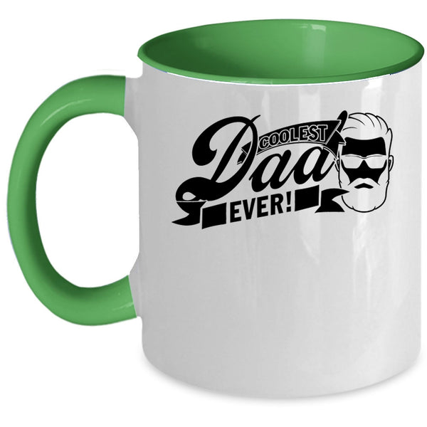 Funny Gift For Dad Coffee Mug, Coolest Dad Ever Accent Mug