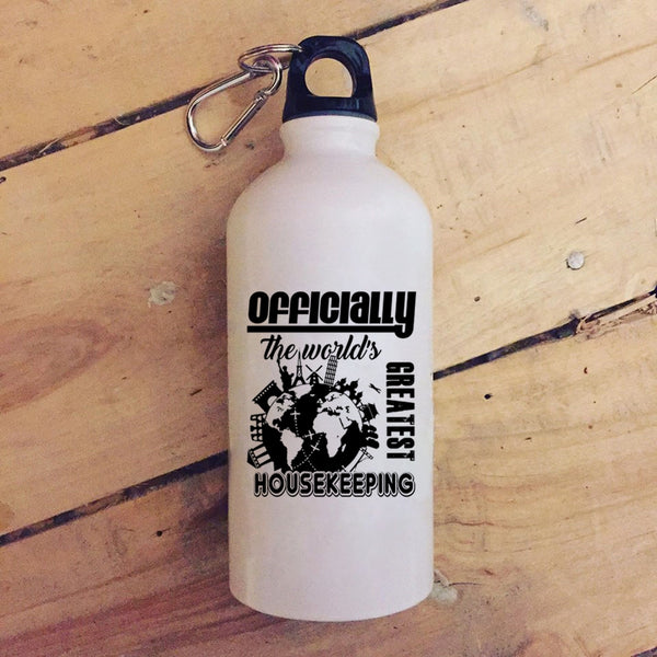 Funny 20 oz Stainless Steel Bottle,The World's Greatest Housekeeping Outdoor Sports Water Bottle