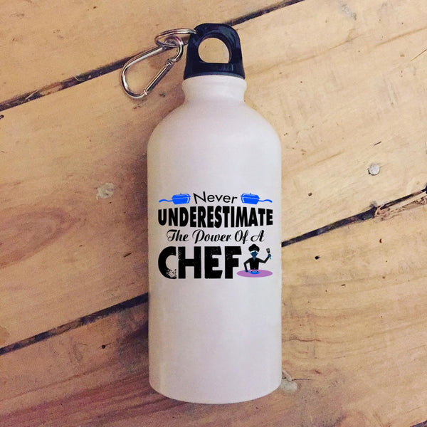 Never Underestimate The Power Of A Chef 20 oz Stainless Steel Bottle,Cool Chef Outdoor Sports Water Bottle