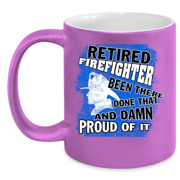 Cool Gift For Grandpa Coffee Mug, Retired Firefighter Accent Mug