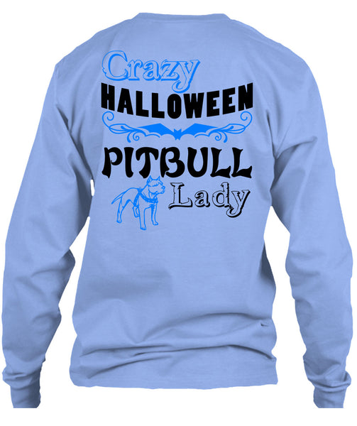 Crazy Halloween Pit Bull Lady T Shirt, Wait For Halloween T Shirt