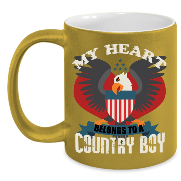 My Heart Belongs To A Country Boy Coffee Mug, Cool Couple Coffee Cup