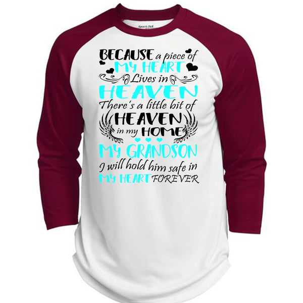 Heaven In My Home My Grandson T Shirt, I Love Grandson T Shirt, Awesome T-Shirts  (Polyester Game Baseball Jersey)
