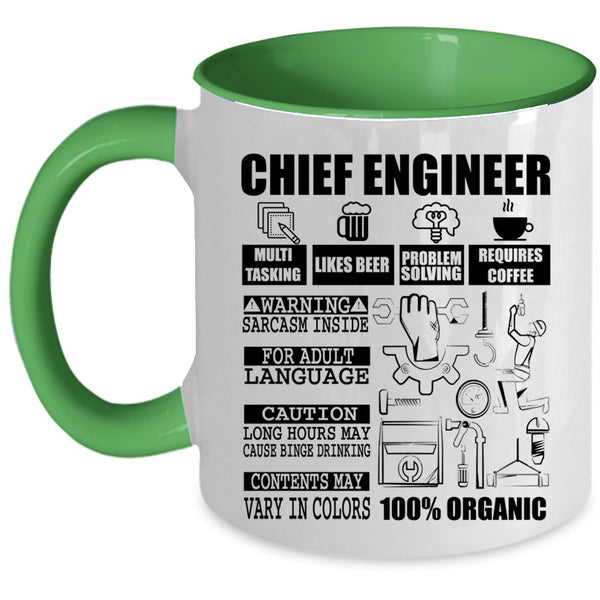 Cool Gift For Engineers Coffee Mug, Chief Engineer Accent Mug
