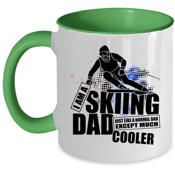 Cool Dad Coffee Mug, I Am A Skiing Dad Accent Mug