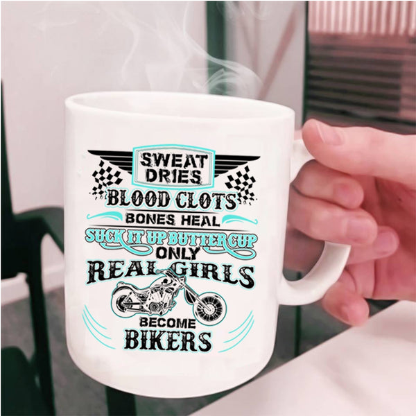Awesome Girls Coffee Mug, Only Real Girls Become Bikers Cup
